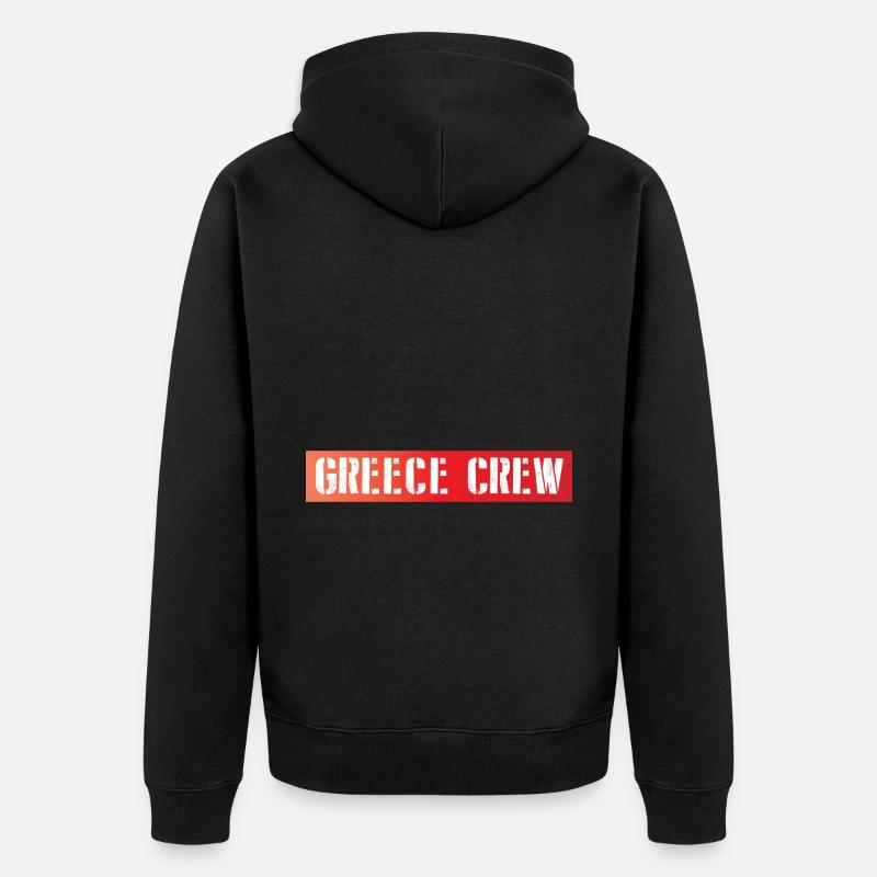 Greece Crew - Unisex Premium Bio Zip Hoodie - Schwarz