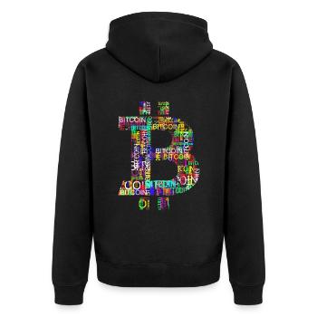 BITCOIN COLORS Colorful Colors Gift for Hodler - Unisex Premium Organic Zip Hoodie - black - Back - Nico (187cm)