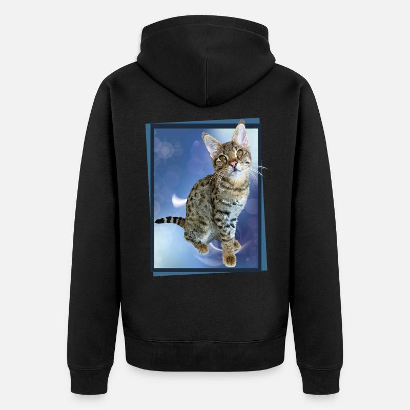 Tabby - Unisex Premium Bio Zip Hoodie - Schwarz