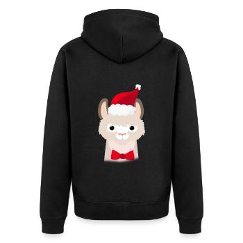 Lama de Noël laid - Veste à capuche bio Premium Unisexe - noir - Dos - Nico (187cm)