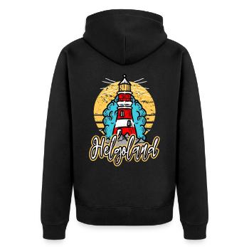 Helgoland Allemagne City Lighthouse Font - Veste à capuche bio Premium Unisexe - noir - Dos - Nico (187cm)