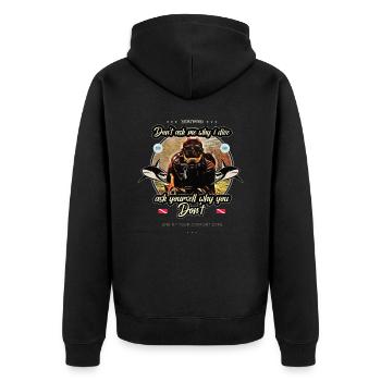 Tauchen - Lustiger Spruch Hai 200 Bar Geschenk - Unisex Premium Bio Zip Hoodie - Schwarz - Hinten - Nico (187cm)