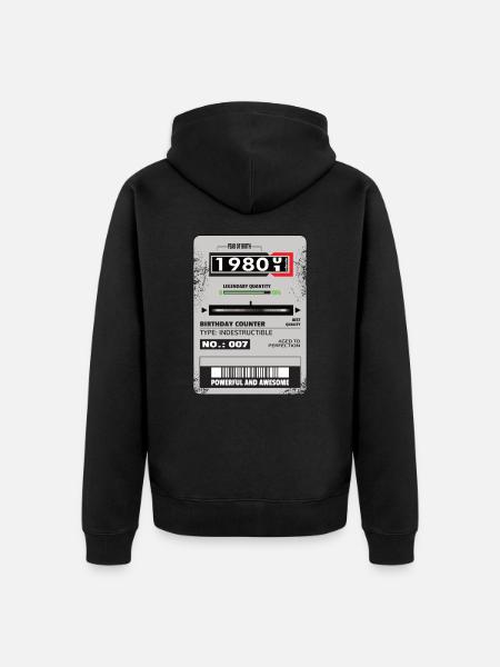 Three-phase meter birthday 1980 gift - Unisex Premium Organic Zip Hoodie - black