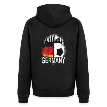Football 2022 Germany - Unisex Premium Organic Zip Hoodie - black - Back - Nico (187cm)