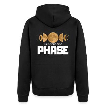 Ce n’est qu’une phase - Moon Phases Design - Veste à capuche bio Premium Unisexe - noir - Dos - Nico (187cm)