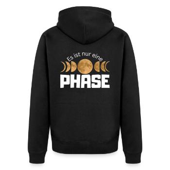 Ce n’est qu’une phase - Moon Phases Design - Veste à capuche bio Premium Unisexe - noir - Dos - Nico (187cm)