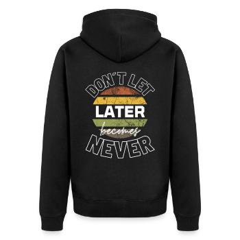 Chemises à slogans Dictons de motivation Citations motivantes - Veste à capuche bio Premium Unisexe - noir - Dos - Nico (187cm)