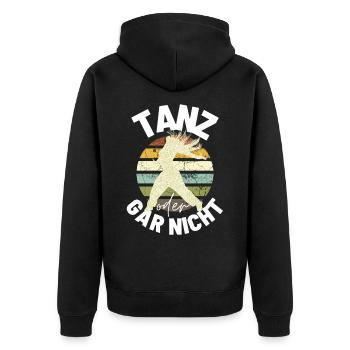 Sprücheshirts Motivationssprüche Motivationsspruch - Unisex Premium Bio Zip Hoodie - Schwarz - Hinten - Nico (187cm)