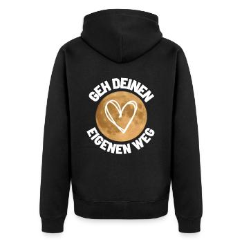 Sprücheshirts Motivationssprüche Motivationsspruch - Unisex Premium Bio Zip Hoodie - Schwarz - Hinten - Nico (187cm)
