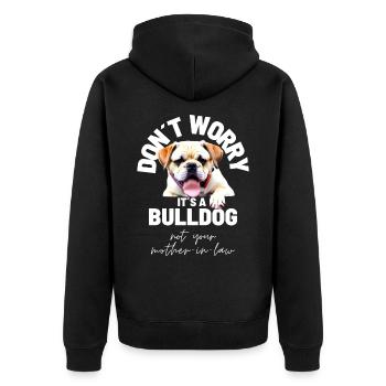 NE VOUS INQUIÉTEZ PAS... Bulldog Bulldog Bulldogs - Veste à capuche bio Premium Unisexe - noir - Dos - Nico (187cm)