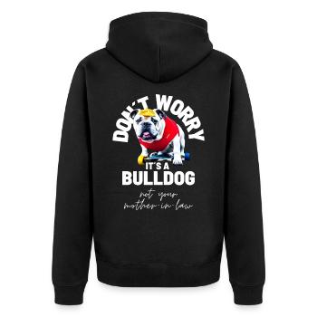 NE VOUS INQUIÉTEZ PAS... Bulldog Bulldog Bulldogs - Veste à capuche bio Premium Unisexe - noir - Dos - Nico (187cm)