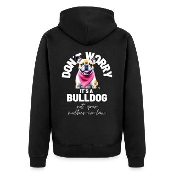 NE VOUS INQUIÉTEZ PAS... Bulldog Bulldog Bulldogs - Veste à capuche bio Premium Unisexe - noir - Dos - Nico (187cm)