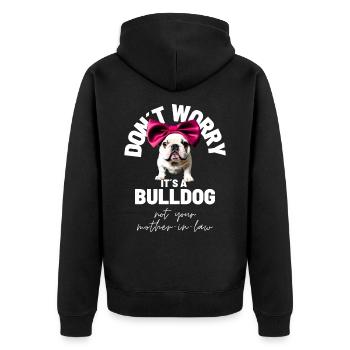 NE VOUS INQUIÉTEZ PAS... Bulldog Bulldog Bulldogs - Veste à capuche bio Premium Unisexe - noir - Dos - Nico (187cm)