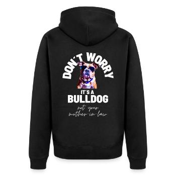 NE VOUS INQUIÉTEZ PAS... Bulldog Bulldog Bulldogs - Veste à capuche bio Premium Unisexe - noir - Dos - Nico (187cm)