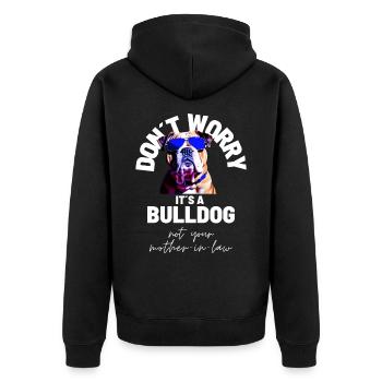 NE VOUS INQUIÉTEZ PAS... Bulldog Bulldog Bulldogs - Veste à capuche bio Premium Unisexe - noir - Dos - Nico (187cm)