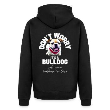 NE VOUS INQUIÉTEZ PAS... Bulldog Bulldog Bulldogs - Veste à capuche bio Premium Unisexe - noir - Dos - Nico (187cm)