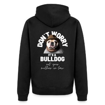 NE VOUS INQUIÉTEZ PAS... Bulldog Bulldog Bulldogs - Veste à capuche bio Premium Unisexe - noir - Dos - Nico (187cm)