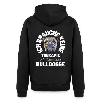 JE N’AI PAS BESOIN DE THÉRAPIE... Bulldogge Bulldog - Veste à capuche bio Premium Unisexe - noir - Dos - Nico (187cm)