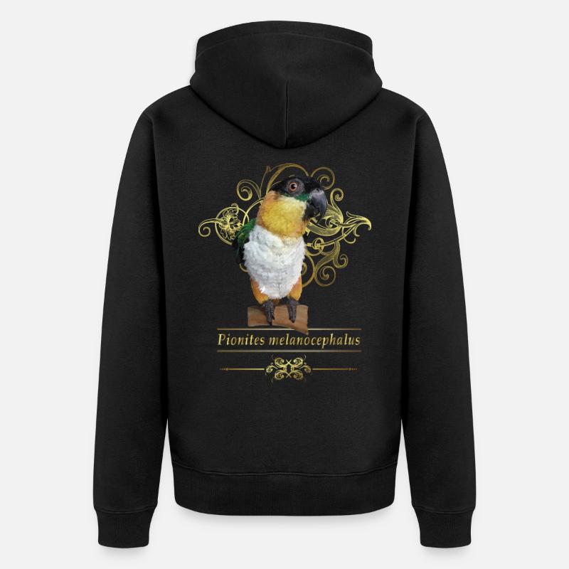 Der Schwarzkopf-Caique - Unisex Premium Bio Zip Hoodie - Schwarz