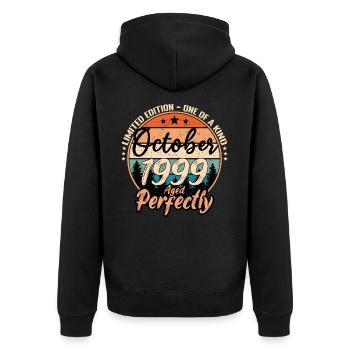 October 1999 anniversary 1999 legends October - Unisex Premium Organic Zip Hoodie - black - Back - Nico (187cm)