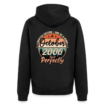 October 2006 anniversary 2006 legends October - Unisex Premium Organic Zip Hoodie - black - Back - Nico (187cm)