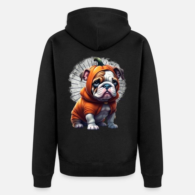Bouledogue Halloween chien CHIENS - Veste à capuche bio Premium Unisexe - noir