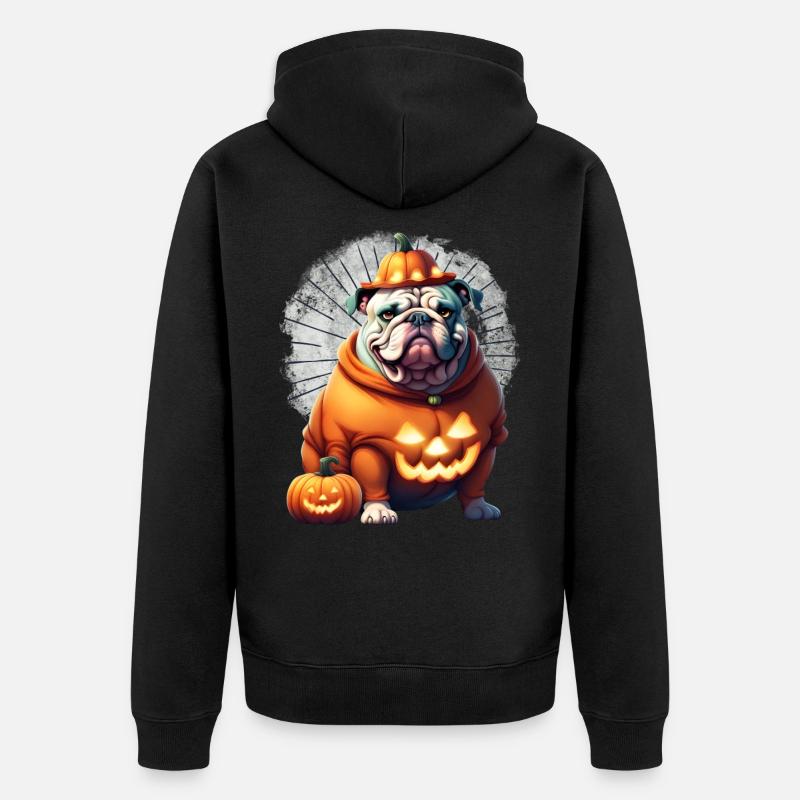 Bulldog Halloween Chien Chiens - Veste à capuche bio Premium Unisexe - noir