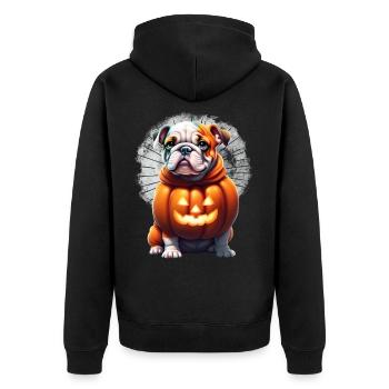Bouledogue Halloween chien CHIENS - Veste à capuche bio Premium Unisexe - noir - Dos - Nico (187cm)