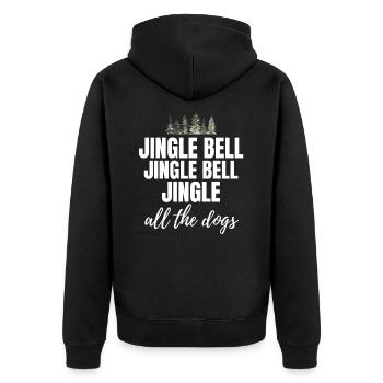Hund Hunde Weihnachten - lustiger Weihnachtsspruch - Unisex Premium Bio Zip Hoodie - Schwarz - Hinten - Nico (187cm)