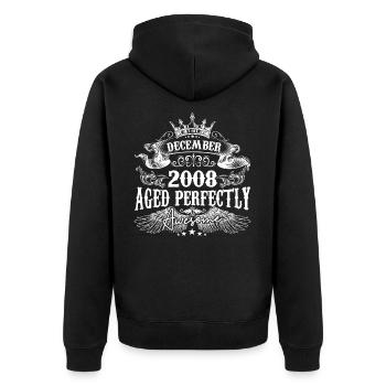 December 2008 Anniversary 2008 December - Unisex Premium Organic Zip Hoodie - black - Back - Nico (187cm)