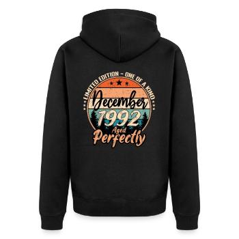 December 1992 Birthday 1992 Legends December - Unisex Premium Organic Zip Hoodie - black - Back - Nico (187cm)