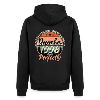 December 1998 Birthday 1998 Legends December - Unisex Premium Organic Zip Hoodie - black - Back - Nico (187cm)
