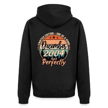 December 2004 Anniversary 2004 Legends December - Unisex Premium Organic Zip Hoodie - black - Back - Nico (187cm)