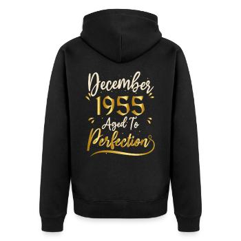 Décembre 1955 Décembre anniversaire December 1955 - Veste à capuche bio Premium Unisexe - noir - Dos - Nico (187cm)