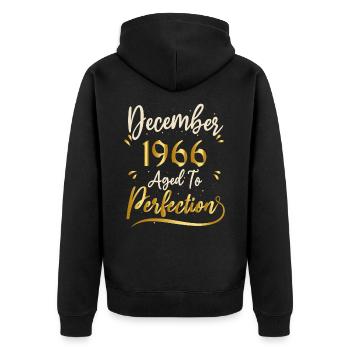 Décembre 1966 Décembre anniversaire December 1966 - Veste à capuche bio Premium Unisexe - noir - Dos - Nico (187cm)