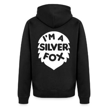 Je suis un renard argenté élégant et expérimenté - Veste à capuche bio Premium Unisexe - noir - Dos - Nico (187cm)