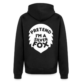 Faire semblant d’être un renard argenté Funny Design - Veste à capuche bio Premium Unisexe - noir - Dos - Nico (187cm)