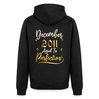 Décembre 2011 Décembre anniversaire December 2011 - Veste à capuche bio Premium Unisexe - noir - Dos - Nico (187cm)