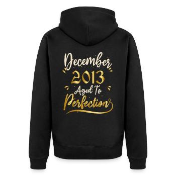 December 2013 December Anniversary December 2013 - Unisex Premium Organic Zip Hoodie - black - Back - Nico (187cm)