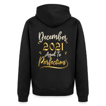 Décembre 2021 Décembre anniversaire December 2021 - Veste à capuche bio Premium Unisexe - noir - Dos - Nico (187cm)