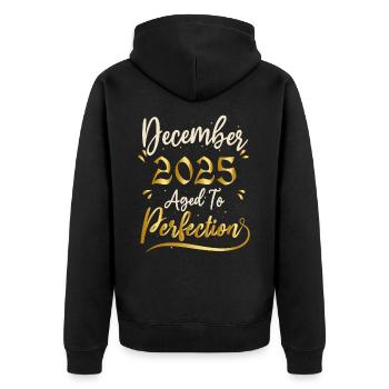 Décembre 2025 Décembre anniversaire December 2025 - Veste à capuche bio Premium Unisexe - noir - Dos - Nico (187cm)