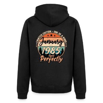 January 1988 birthday 1988 captions January - Unisex Premium Organic Zip Hoodie - black - Back - Nico (187cm)