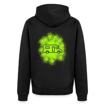 Semi-integrated motorhome semi-integrated living area - Unisex Premium Organic Zip Hoodie - black - Back - Nico (187cm)
