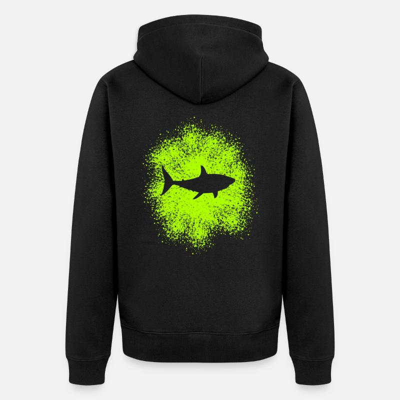 Requin requin dans l’océan - Veste à capuche bio Premium Unisexe - noir