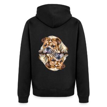 Dictons de chien Chien Chiens Bouledogue - Veste à capuche bio Premium Unisexe - noir - Dos - Nico (187cm)