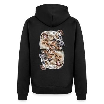 Dictons de chien Chien Chiens Bouledogue - Veste à capuche bio Premium Unisexe - noir - Dos - Nico (187cm)