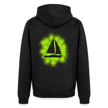 Segelyacht Segelboot Segelschiff - Unisex Premium Bio Zip Hoodie - Schwarz - Hinten - Nico (187cm)