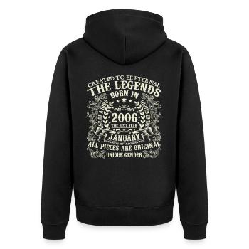 January 2006 Anniversary 2006 January Year - Unisex Premium Organic Zip Hoodie - black - Back - Nico (187cm)