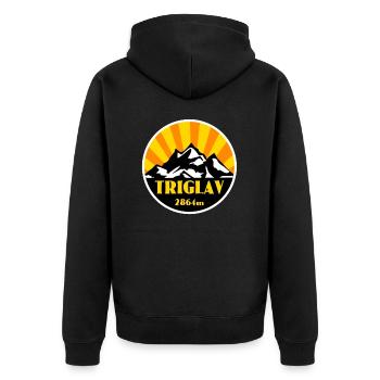 Triglav - Unisex Premium Bio Zip Hoodie - Schwarz - Hinten - Nico (187cm)
