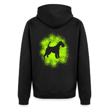Drahthaar-Foxterrier für Hundeliebhaber - Unisex Premium Bio Zip Hoodie - Schwarz - Hinten - Nico (187cm)